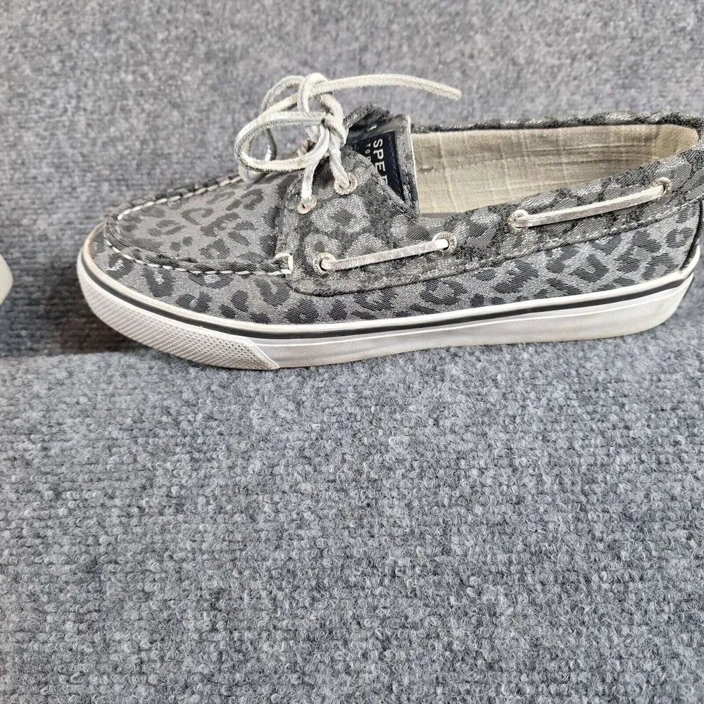 Sperry Top Sider women leopard silver‎ gray size 7